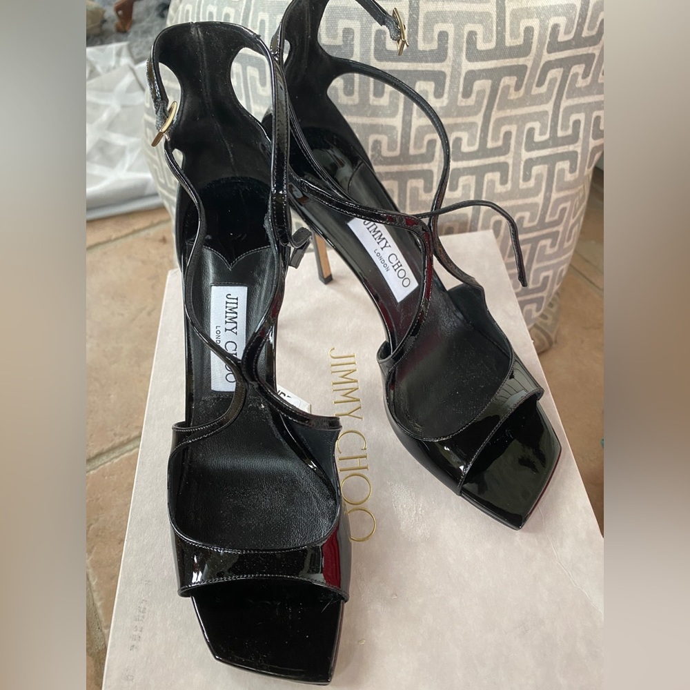 AUTHENTIC JIMMY CHOO AZIA 95 SANDALS